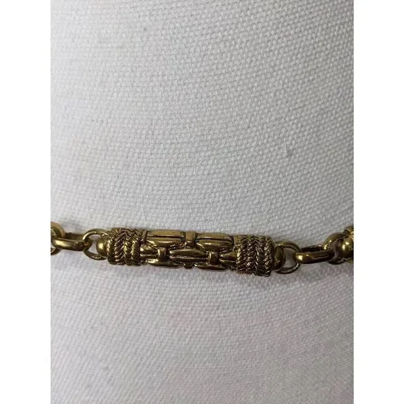 Vinatge Solid Brass Gold Tone Couture Chain Link Belt - Picture 2 of 7